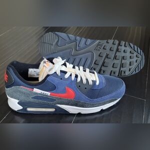 Nike Air Max 90 Navy and Red Sneakers